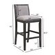 preview thumbnail 2 of 43, Set of 2 Counter Height Bar Stool, Fabric Upholstered Accent Chair, Wooden Frame Island Dining Chair, Bistro High Bar Chair