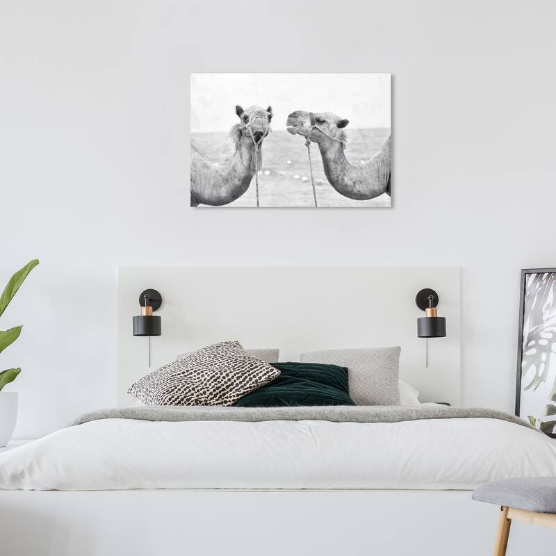 Wynwood Studio Canvas Animals Camel Best Friends Black and Moroccan Wall Art Canvas Print - 24 x 36