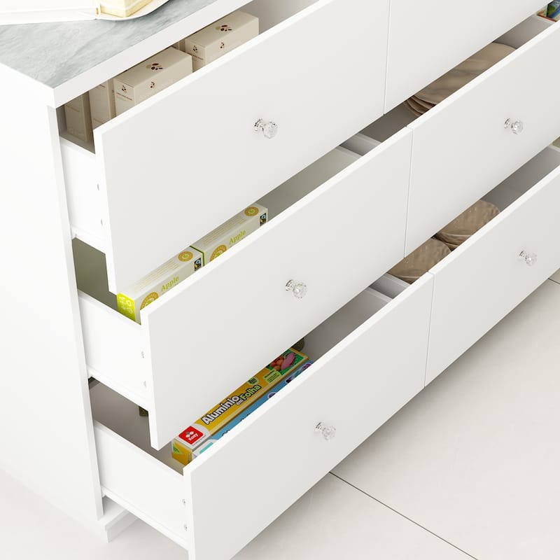 Console Table Sideboard for Seamless Storage Any Room Drawers Cabinet - 63"