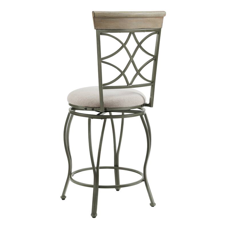 Linon Winding Trails Metal/Wood 25-Inch Swivel Counter Stool