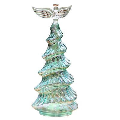 Colorful Glass Christmas Tree Light – Tabletop Holiday Décor for Indoor Display, Battery Powered