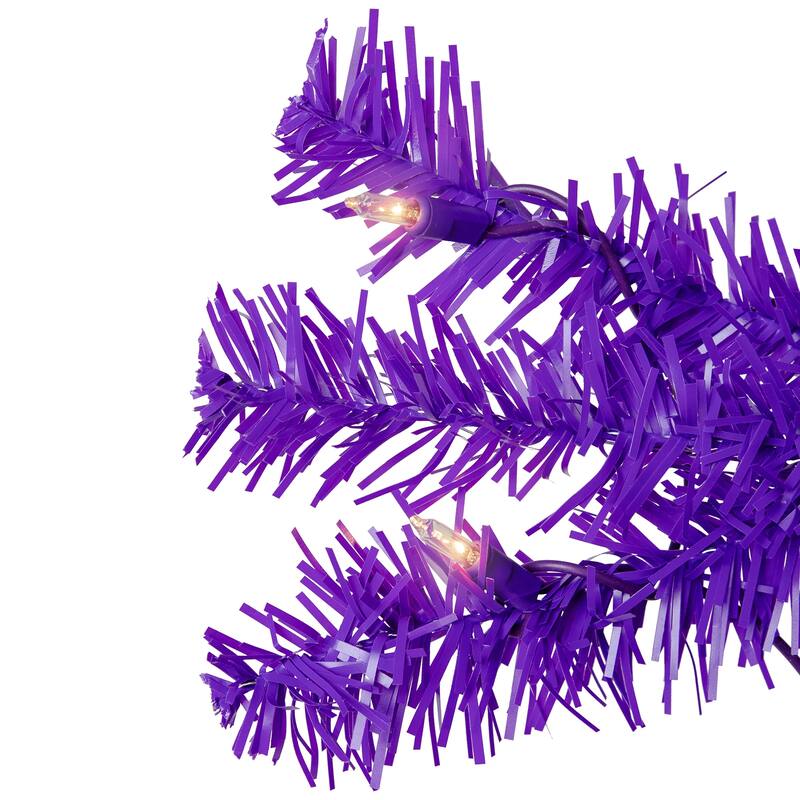 Pre-Lit Medium Pine Artificial Christmas Tree - 6' - Purple - Clear Lights - 6 Foot