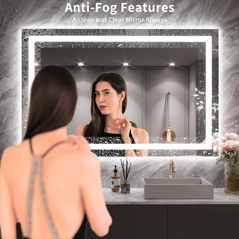 55x36 Inch Frameless LED Bathroom Mirror,Smart Mirror