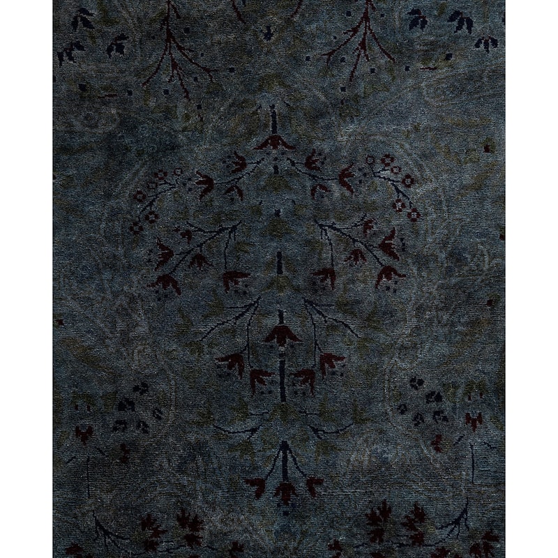 Overdyed One-of-a-Kind Hand-Knotted Area Rug - Gray - 9' 4" x 18' 8"
