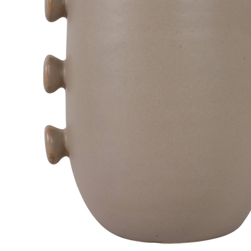 Stoneware Vase Unique Artistic Side Detailing Contemporary Home Decor