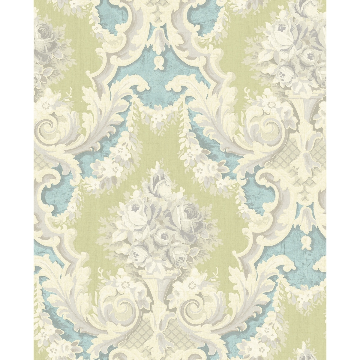Seabrook Designs Obinna Floral Trellis Unpasted Wallpaper