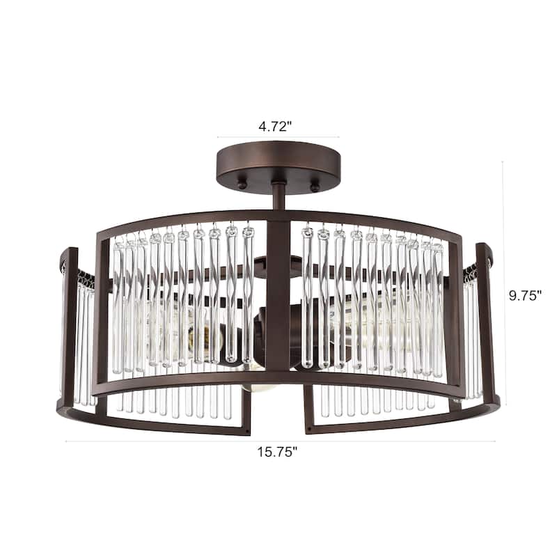 3-light Semi-Flush Mount