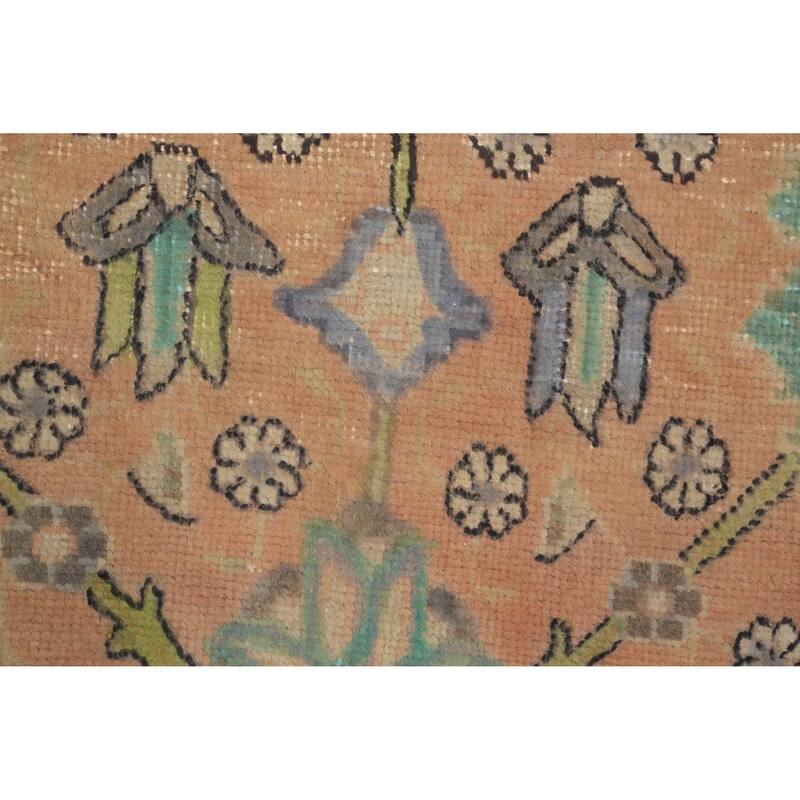 Hand Knotted Oriental 100% Wool Carpet Traditional All-Over Oranges & Rust Tabriz Area Rug - 12' 2'' X 9' 8''