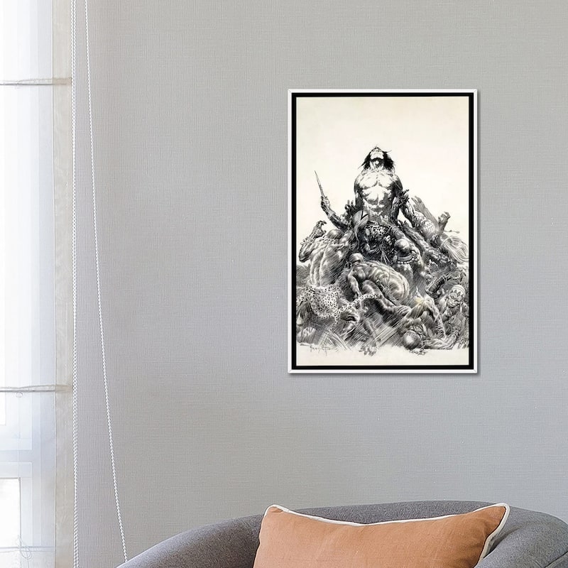 iCanvas "Ape Man" by Frank Frazetta Framed