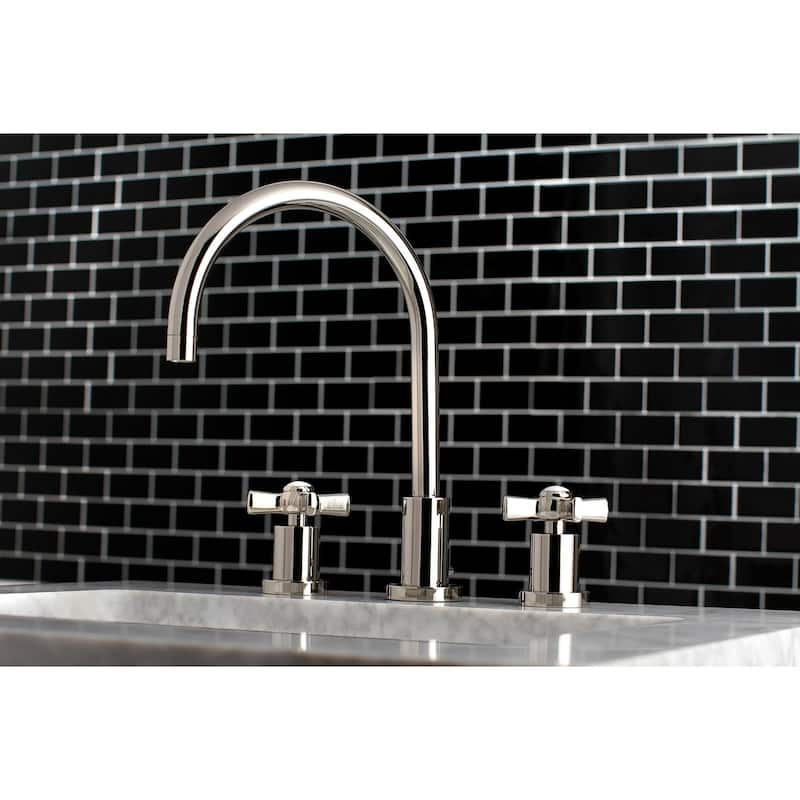 Kingston Brass Millennium 8 in. Widespread Bathroom Faucet in Polished Nickel