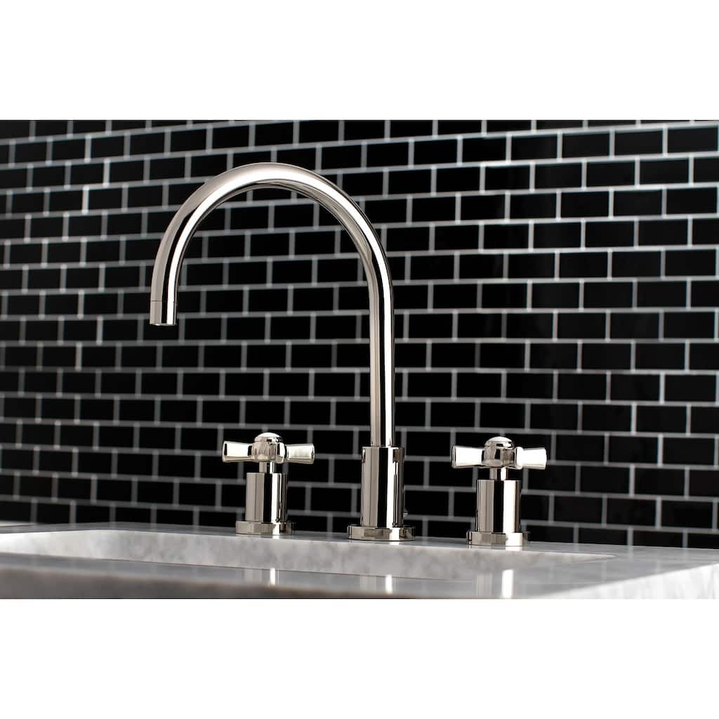 Kingston Brass Millennium 8 in. Widespread Bathroom Faucet in Polished Nickel