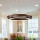 preview thumbnail 5 of 26, Modern 24" Walnut LED Wood Chandelier Ring Chandelier for Living Room Foyer W 23.62"