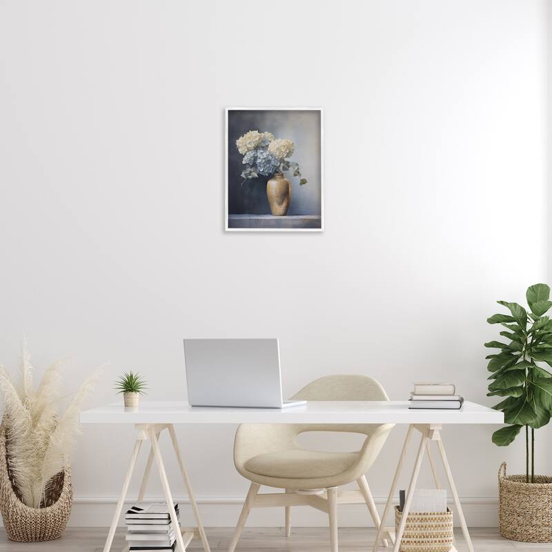 Stupell Subtle Hydrangeas in Vase Framed Giclee Art Design By Arlington Prints