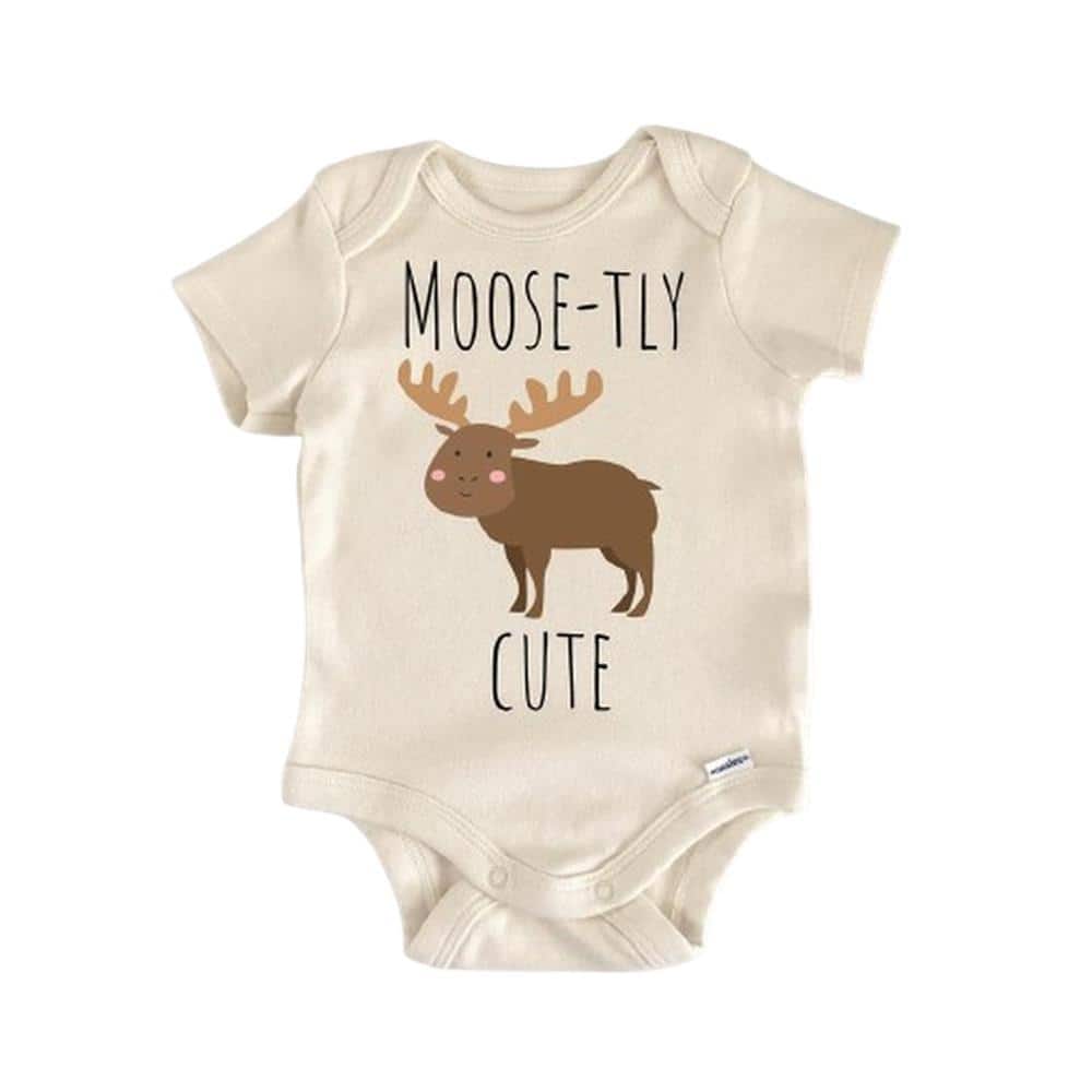 Moose Maine Animal - Baby Boy Girl Clothes Infant Bodysuit Funny Cute Newborn
