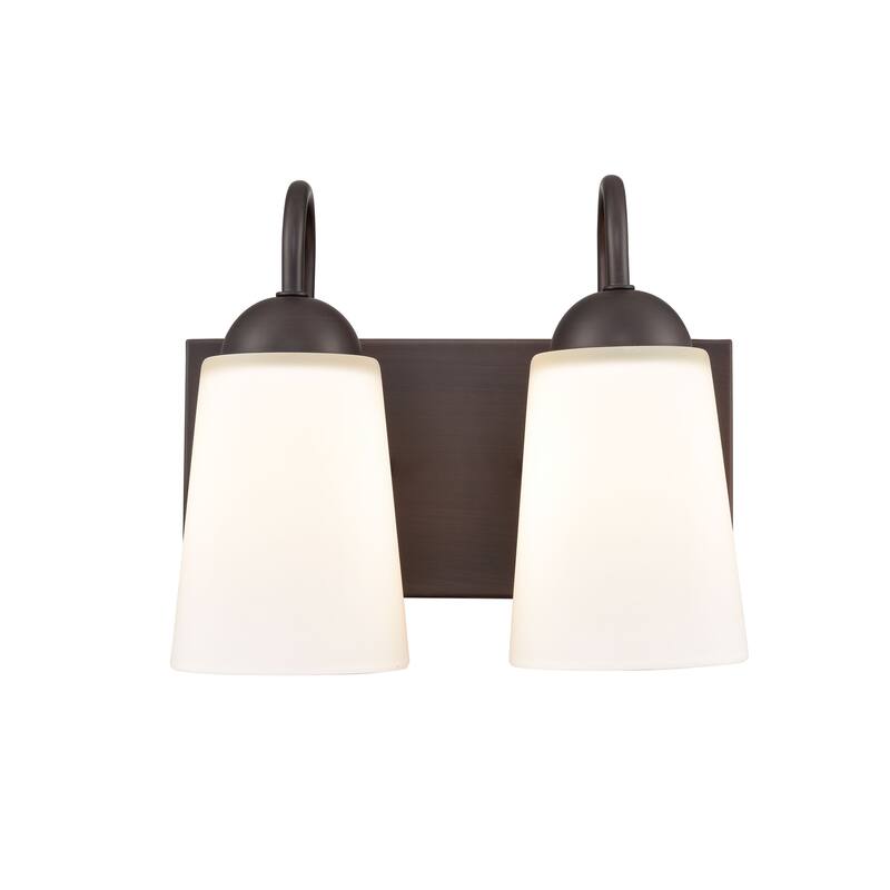Millennium Lighting Ivey Lake 2 Light Bathroom Vanity Fixture in Multiple Finishes with Frosted Glass Shades