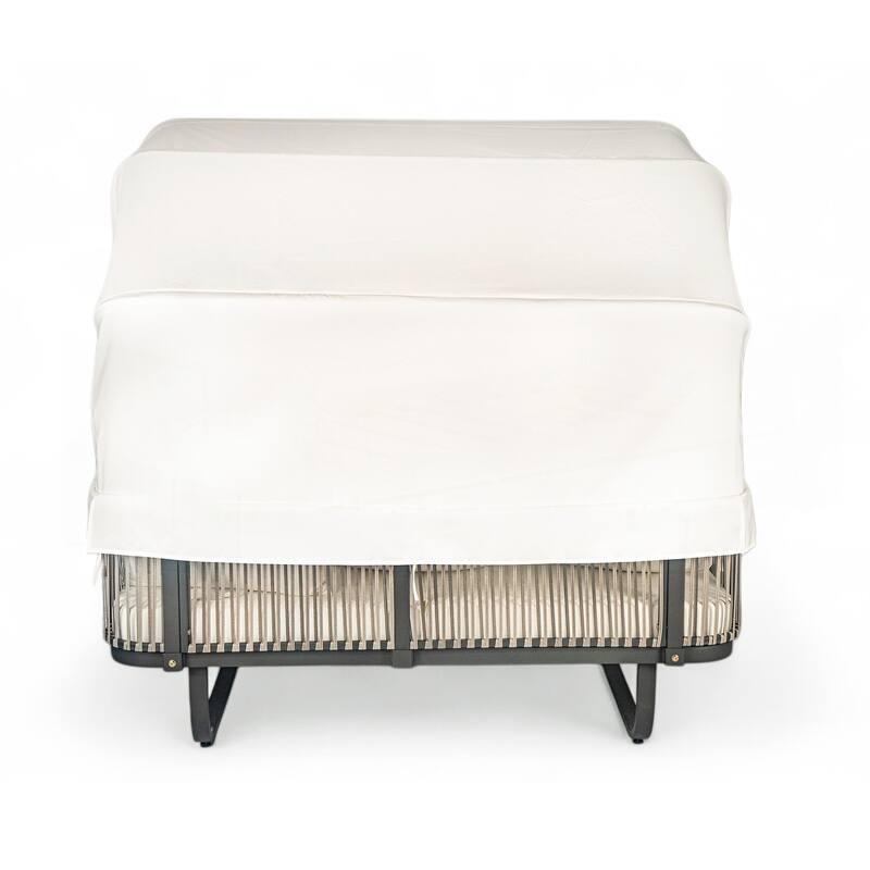 57" Outdoor Patio Daybed Rattan Daybed
