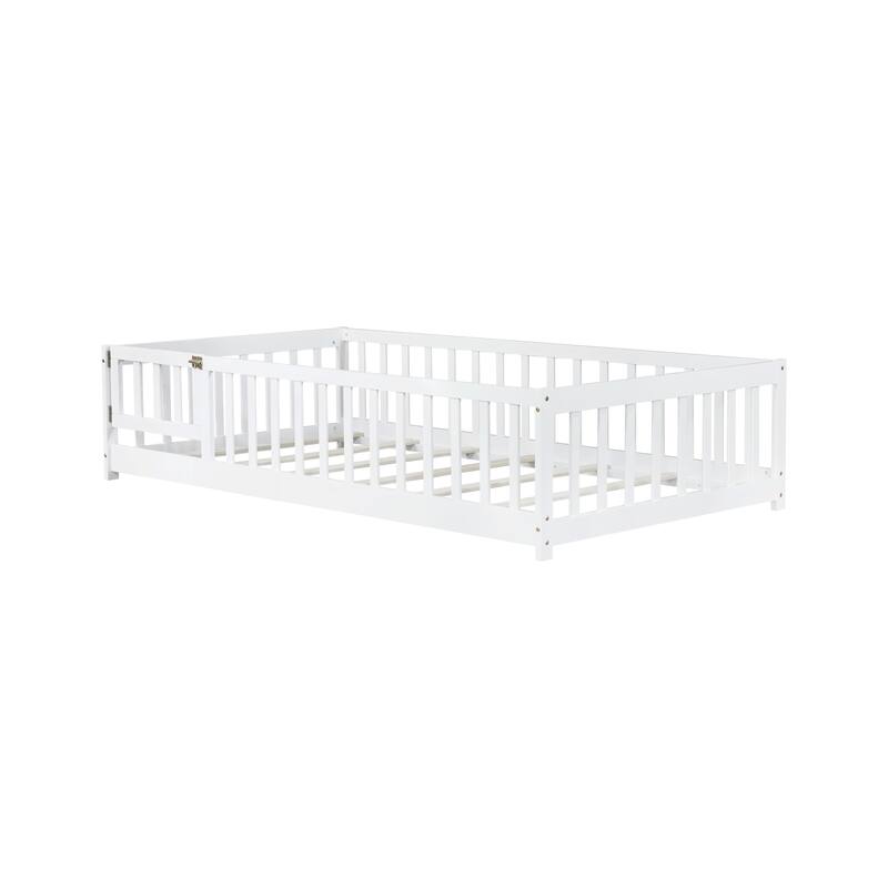Floor Bed with Fence and Door,Perfect for Kids' Play,and Independence Promotion