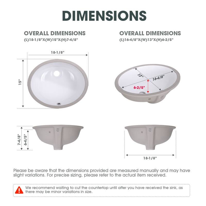 Vanityfair 18 in. Undermount Oval Bathroom Sink with Overflow in White Ceramic