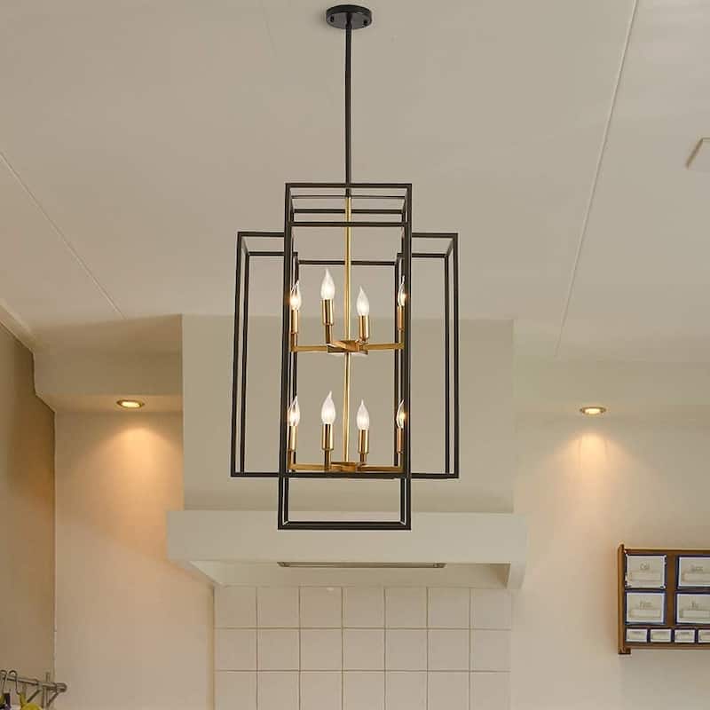 8 light home lantern tiered island pendant light fixture farmhouse kitchen hanging chandelier