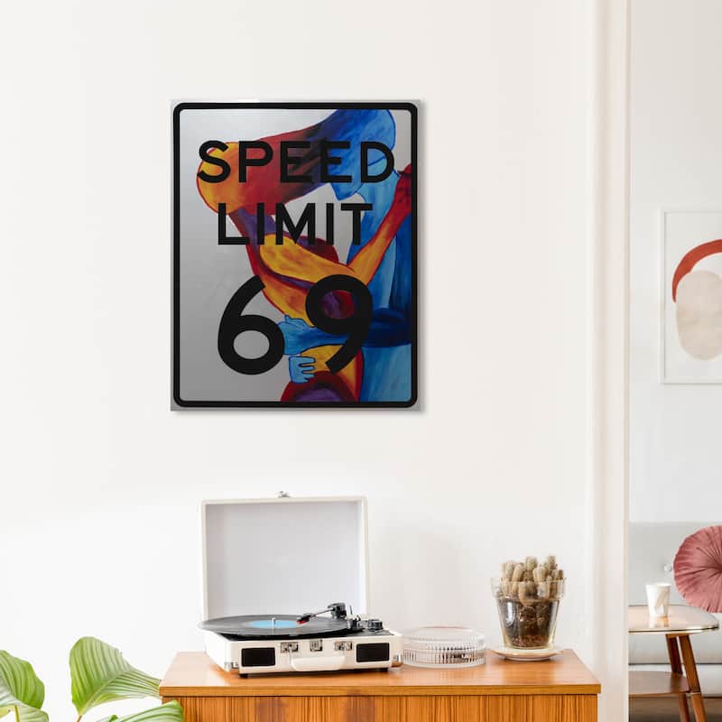 Wynwood Studio JJ Hammond - Speed Limit 69 Modern & Contemporary Wall Art Canvas Print - 20 x 24