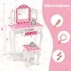 preview thumbnail 5 of 7, Kids Princess Makeup Dressing Table with Polka Dot Design for Pretend Play - 24" L x 11" W x 38.5" H