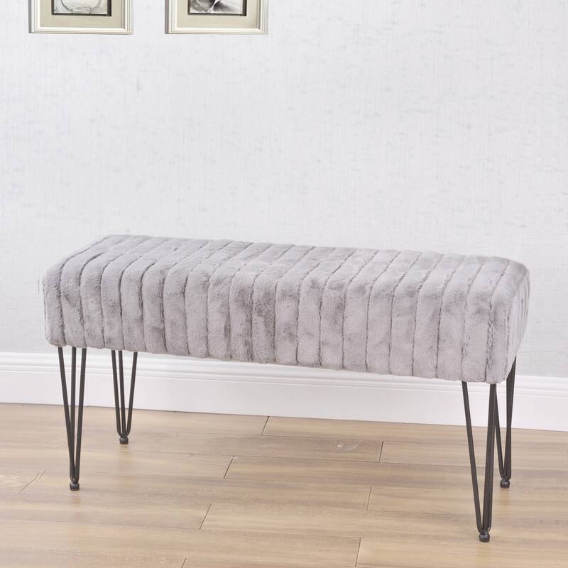 Serenta SuperMink Fauxfur Ottoman Bench