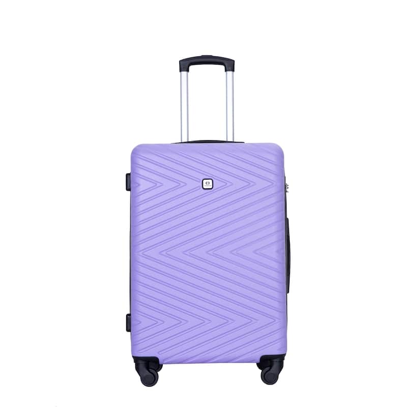 4-Piece, Modern Lightweight Luggage with Swivel Wheels and TSA Lock, for Boarding Travel, Light Purple