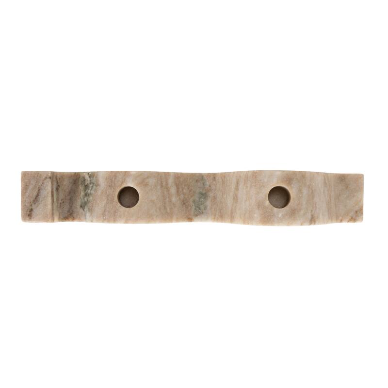 Marble Wave Double Taper Candle Holder - 14.5"L x 4.0"W x 2.0"H