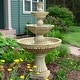 preview thumbnail 2 of 10, Sunnydaze Classic 3-Tier 55-Inch Designer Outdoor Water Fountain - Light Brown - 55"