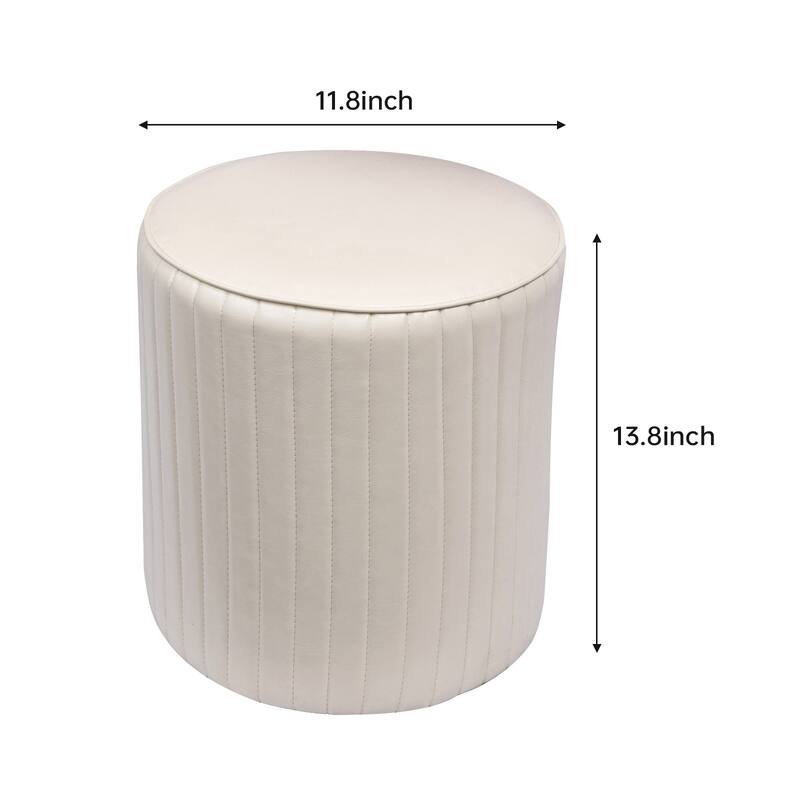 Soft PU Leather Round Storage Ottoman Stool Bed Bath & Beyond 38996019