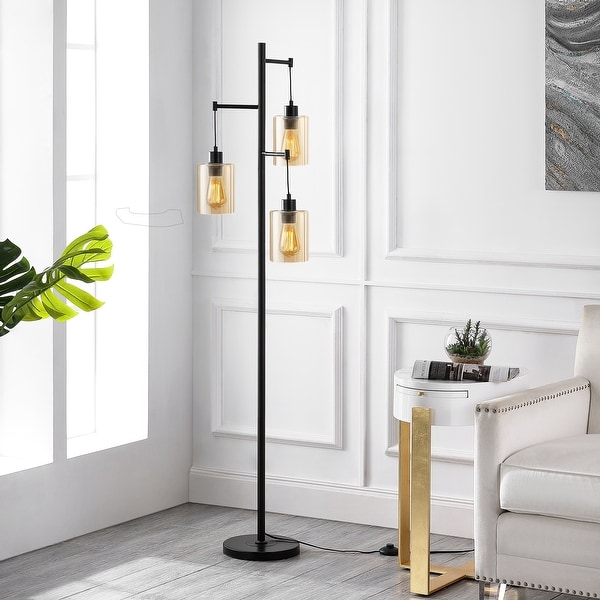 GetLedel 69 Industrial 3 Light Tree Floor Lamp with Glass Shades On Sale Bed Bath Beyond 34241440