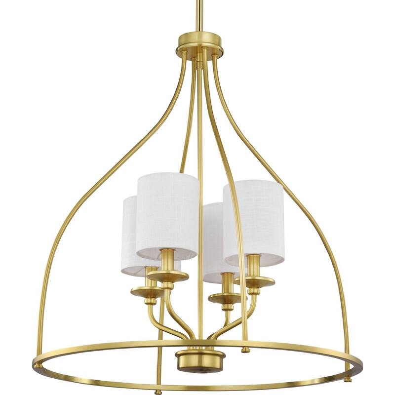 Bonita Collection Four-Light Satin brass Foyer Chandelier - 27.800" x 25.000" x 12.000"