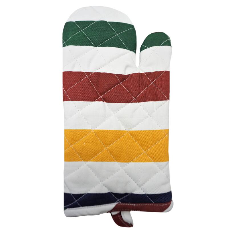 Home & Manor Kitchen Chef Red&Yellow Stripe Oven Mitt