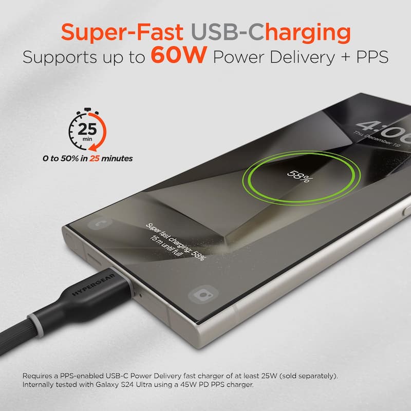 HyperGear Flexi PRO USB-C to USB-C Cable 4ft