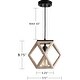 preview thumbnail 5 of 5, Globe Wooden Pendant Light Vintage Cage Hanging Lamp