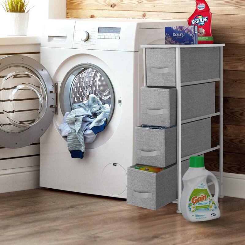 Narrow Dresser Tower with 4 Drawers - Vertical Storage for Bedroom