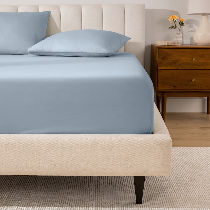 Bare Home Organic Cotton Percale Fitted Bottom Sheet