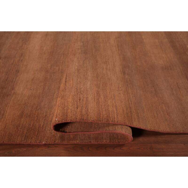 Gabbeh Modern Area Rug Handmade Brown Wool Carpet - 6'8" x 9'8"