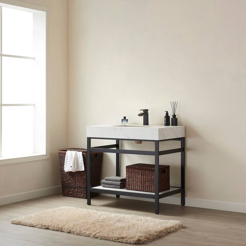 Miseno MV702536-NM Funes 36" Free Standing Single Basin Vanity Set