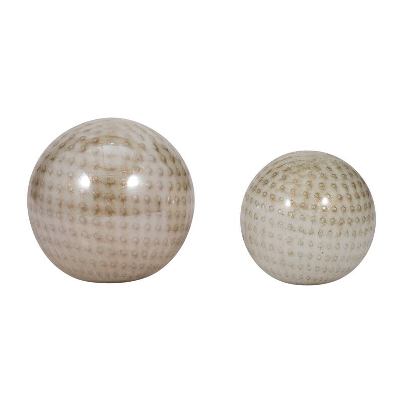 Sagebrook Home 5/6" Glass Orbs - A Timeless Addition to Home Decor Essentials, Set of 2 - 6" x 6" x 6"