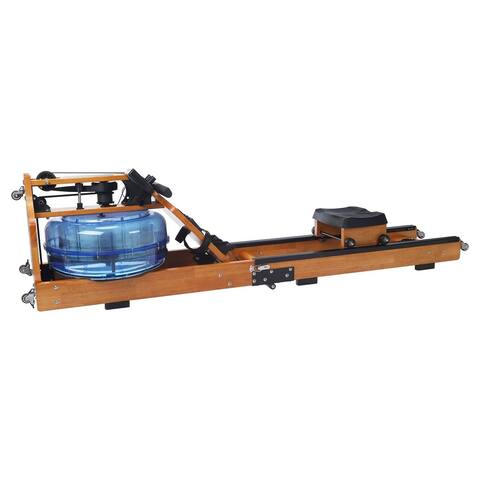 BOSCARE Wooden Water Rower Rowing Machine with LCD Monitor