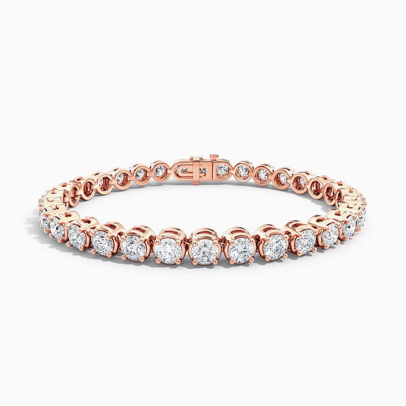 Auriya 14K Gold Lab Grown Round Diamond Tennis Bracelet 7.50 ct. tw. (F-G VS) - Rose - 7.50 ct. tw.