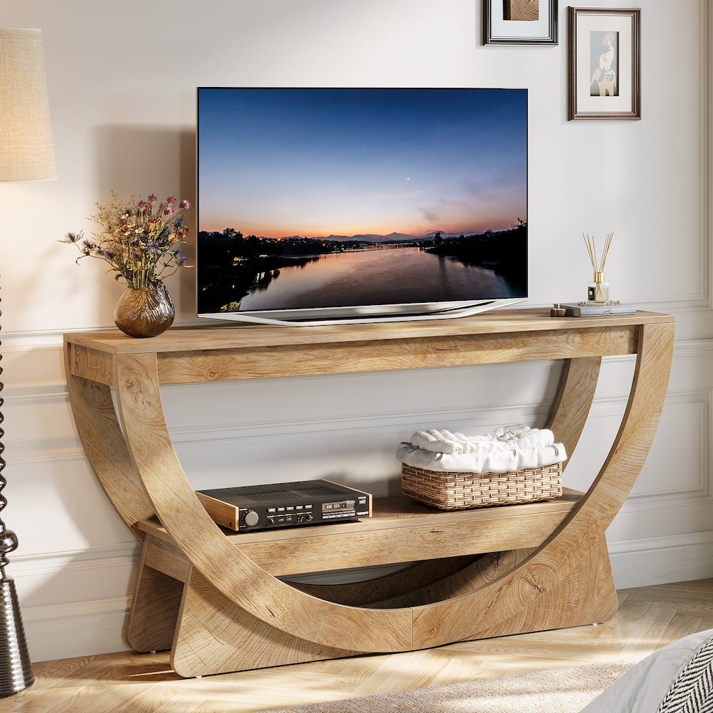 TV Stand with Storage Shelves for 55-75 Inches Television