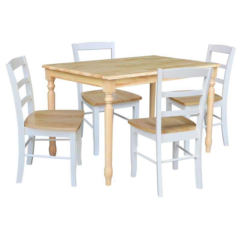 30" x 48" Solid Wood Dining Table with 4 Chairs