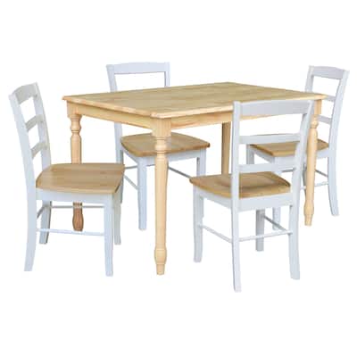 30" x 48" Solid Wood Dining Table with 4 Chairs
