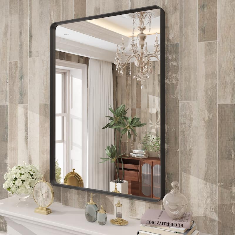 Bathroom Vanity Mirror with Aluminum Alloy Framed, Tempered Glass, Wall Mounted - 36x24