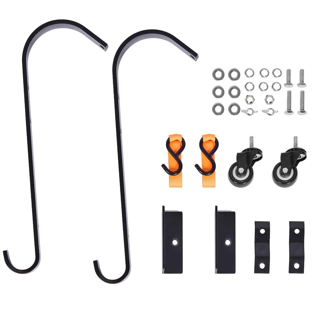Ladder Roof Hook, 2 Pack with Wheel Heavy Duty Steel Ladder Stabilizer, Roof Ridge Extension for Damage Prevention