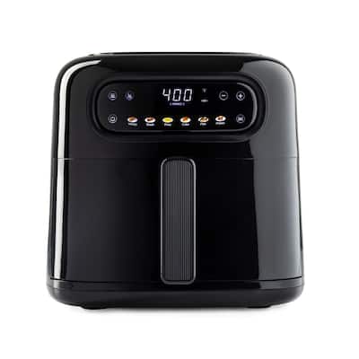 Aria 5Qt Air Fryer Compact Design with 6-In-1 Cooking Presets and Colorful Menu Icons