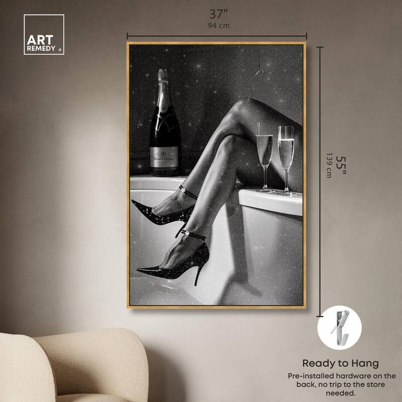 Champagne Bath Glamour Canvas by Art Remedy