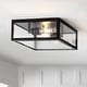 preview thumbnail 1 of 73, Alma 12" Metal/Glass LED Flush Mount, by JONATHAN Y Oil Rubbed Bronze / Clear